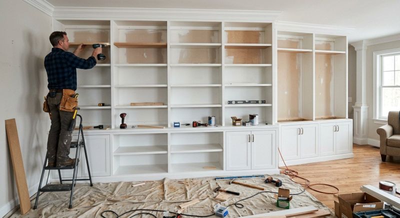 Custom Bookshelves Installation in Winston Salem, NC